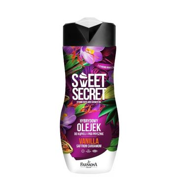 Sweet Secret Hybrydowy olejek do kąpieli i pod prysznic z 1/4 kremu nawilżającego Wanilia z szafranem i kardamonem 300 ml