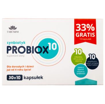 Tabfarm Probiox 10 Synbiotyk suplement diety 40 kapsułek