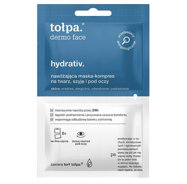 Tołpa Hydrativ Maska-kompres nawilżająco-odprężająca na twarz, szyję i dekolt (2x6 ml)