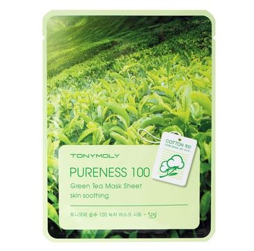 Tony Moly Pureness 100 Green Tea Mask Sheet Skin Soothing kojąca maska do twarzy z ekstraktem z zielonej herbaty 21ml