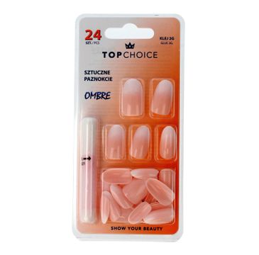 Top Choice Sztuczne paznokcie z klejem OMBRE (78026) 1op.