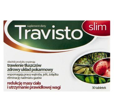 Travisto Slim suplement diety wspierający trawienie tłuszczów i wspomagający redukcję masy ciała 30 tabletek