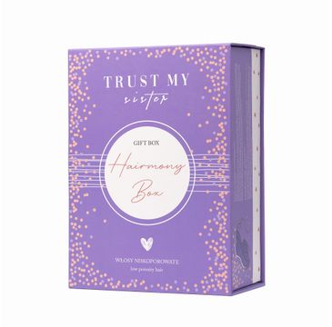 Trust My Sister Hairmony Box zestaw szampon do włosów niskoporowatych 200ml + żelowa baza do włosów 100ml + humektantowa maska do włosów 150g + czepek do włosów