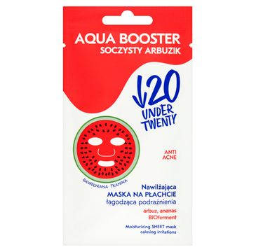 Under Twenty Anti Acne Aqua Booster nawilżająca maska na płachcie łagodząca podrażnienia