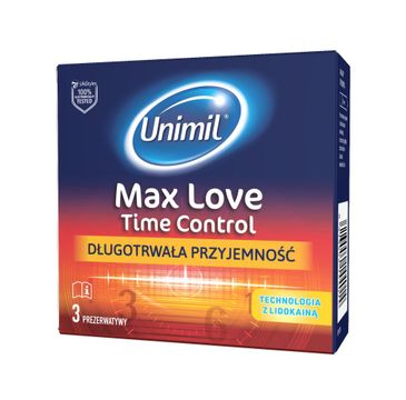 Unimil Max Love Time Control nawilżane lateksowe prezerwatywy (3 szt.)