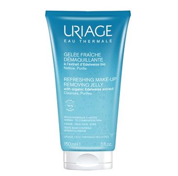 Uriage Refreshing Make-Up Removing Jelly odświeżający żel do demakijażu z ekstraktem z organicznej szarotki alpejskiej (150 ml)