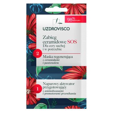 Uzdrovisco Zabieg Ceramidowe SOS maska regenerująca z ceramidami i pantenolem z aktywatorem (8 ml)