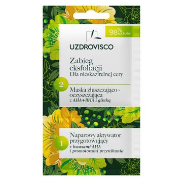 Uzdrovisco Zabieg Eksfoliacji dla nieskazitelnej cery maska złuszczająco-oczyszczająca z AHA i BHA i glinką z aktywatorem (8 ml)