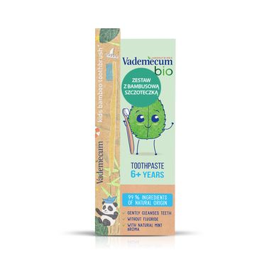 Vademecum Bio Kids Pasta do zębów dla dzieci 6+ Mint  50ml +szczoteczka bambusowa do zębów (1 szt.)