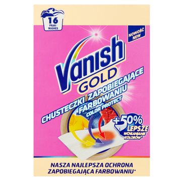 Vanish Gold Color Protect chusteczki zapobiegające farbowaniu ubrań 16 prań (8 sztuk)