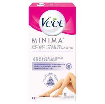 Veet Minima Easy-Gel plastry z woskiem do nóg i ciała (12 szt.)
