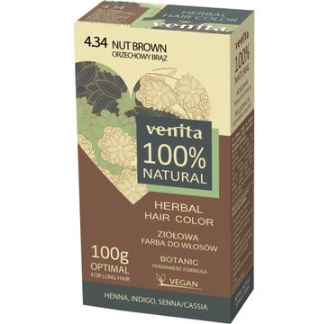 Venita Herbal Hair Color ziołowa farba do włosów 4.34 Orzechowy Brąz 100g