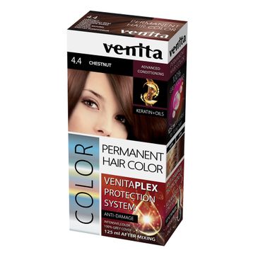 Venita Plex Protection System Permanent Hair Color farba do włosów z systemem ochrony koloru 4.4 Chestnut