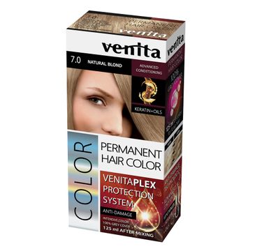 Venita Plex Protection System Permanent Hair Color farba do włosów z systemem ochrony koloru 7.0 Natural Blond