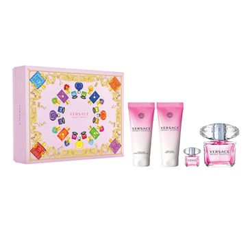 Versace Bright Crystal zestaw woda toaletowa spray 90ml + woda toaletowa 5ml + żel pod prysznic 100ml + balsam do ciała 100ml (1 szt.)