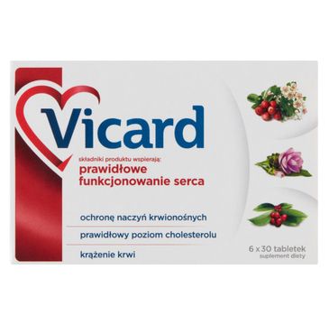 Vicard Suplement diety wspierający prawidłowe funkcjonowanie serca 180 tabletek
