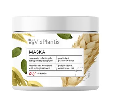 Vis Plantis Vegan Friendly - maska do włosów osłabionych - pestki dyni, pszenica i owies (400 ml)