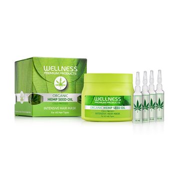 Wellness Organic Hemp Seed Oil Intensive Hair Mask intensywnie regenerująca maska do włosów 500ml + ampułki 4szt