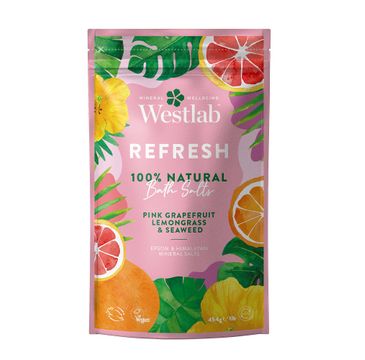 Westlab Refresh Bath Salts odświeżająca sól do kąpieli Różowy Grejpfrut & Trawa Cytrynowa & Algi (454 g)