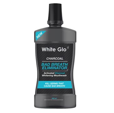 White Glo – Charcoal Bad Breath Eliminator płyn do płukania jamy ustnej z aktywnym węglem (500 ml)