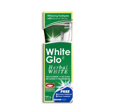 White Glo Herbal White Toothpaste wybielająca ziołowa pasta do zębów 100ml + szczoteczka do zębów
