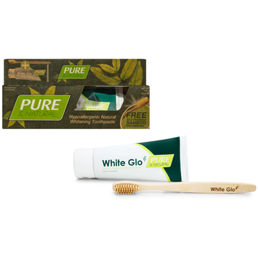 White Glo Pure & Natural naturalna wybielająca pasta do zębów 85 ml + bambusowa szczoteczka (1 szt.)