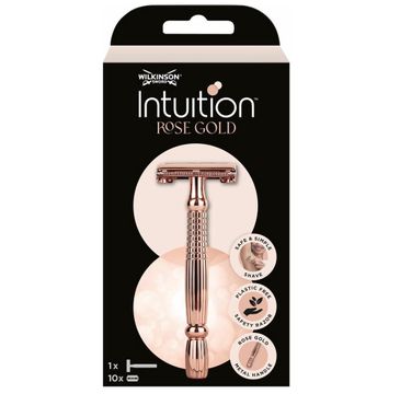 Wilkinson Intuition Rose Gold klasyczna maszynka do golenia dla kobiet z wymiennymi żyletkami rączka + 10 żyletek