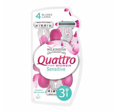 Wilkinson Quattro For Women Sensitive jednorazowe maszynki do golenia dla kobiet 3szt