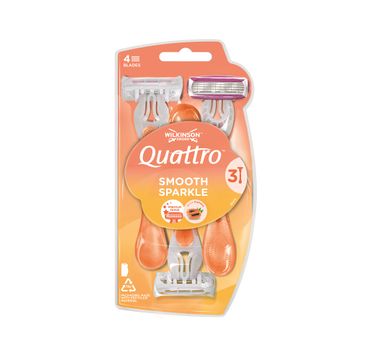 Wilkinson Quattro Smooth Sparkle jednorazowe maszynki do golenia dla kobiet (3 szt)