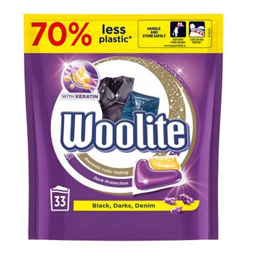 Woolite Black Darks Denim kapsułki do prania do tkanin ciemnych z keratyną (33 szt.)