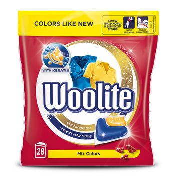 Woolite Mix Colors kapsułki do prania ochrona koloru z keratyną 28szt