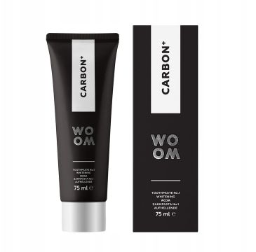 Woom Carbon+ wybielająca czarna pasta do zębów z węglem aktywnym (75 ml)