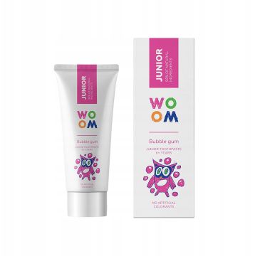 Woom Junior naturalna pasta do zębów dla dzieci 6+ lat Guma Balonowa (50 ml)