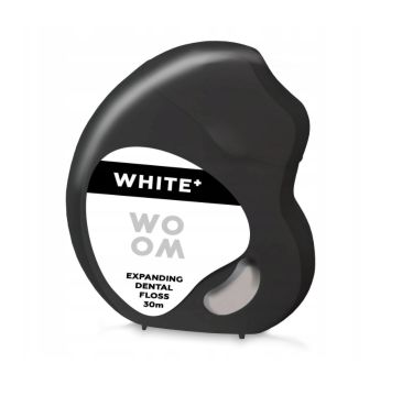 Woom White+ rozszerzająca się nić dentystyczna odświeżająca oddech (30 m)