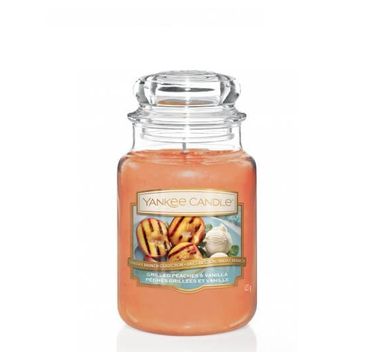Yankee Candle Świeca zapachowa duży słój Grilled Peaches & Vanilla 623g