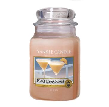 Yankee Candle Świeca zapachowa duży słój Peaches & Cream 623g