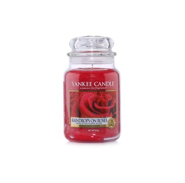 Yankee Candle Świeca zapachowa duży słój Raindrops On Roses 623g