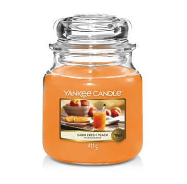 Yankee Candle Świeca zapachowa średni słój Farm Fresh Peach (411 g)