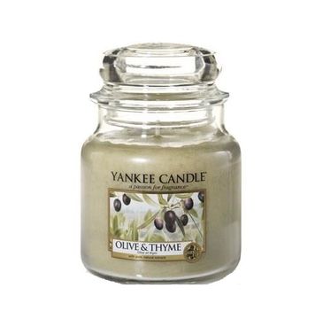 Yankee Candle Świeca zapachowa średni słój Olive & Thyme 411g
