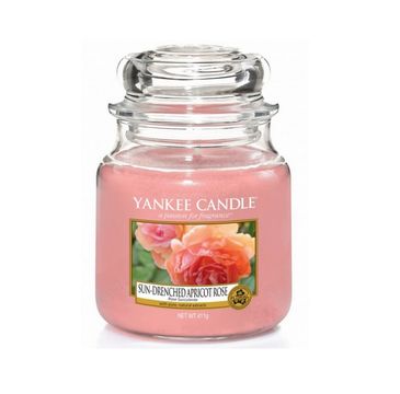 Yankee Candle Świeca zapachowa średni słój Sun-Drenched Apricot Rose 411g