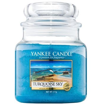 Yankee Candle Świeca zapachowa średni słój Turquoise Sky 411g