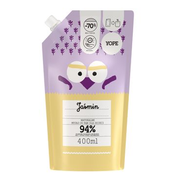 Yope – Naturalne Mydło do rąk dla dzieci - JAŚMIN - zapas (400 ml)