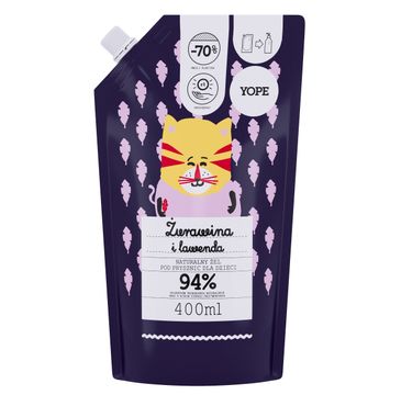 Yope – Naturalny Żel pod prysznic dla dzieci - ŻURAWINA i LAWENDA - zapas (400 ml)