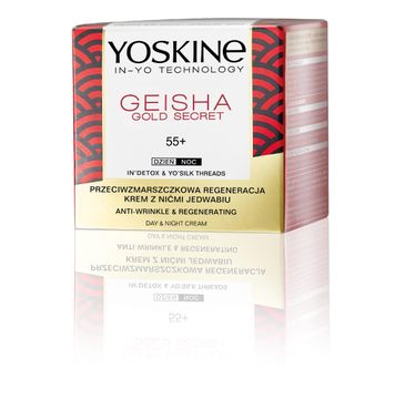 Yoskine Geisha Gold Secret krem dzień i na noc z nićmi jedwabiu 55+ (50 ml)