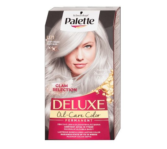 Palette – Deluxe Oil-Care Color farba do włosów trwale koloryzująca z mikroolejkami U71 Mroźne Srebro (1 szt.)