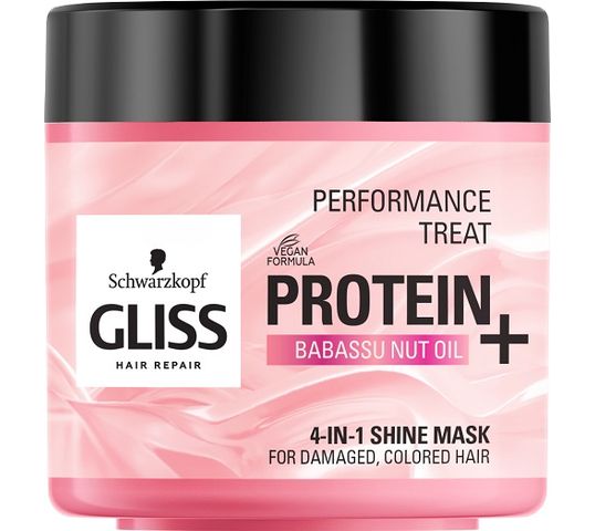 Gliss Kur – Performance Treat 4-in-1 Shine Mask maska nabłyszczająca do włosów Protein + Babassu Nut Oil (400 ml)