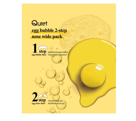 Quret – Egg Bubble 2-Step Nose Wide Pack dwuetapowe paski oczyszczające na nos (2 szt.)