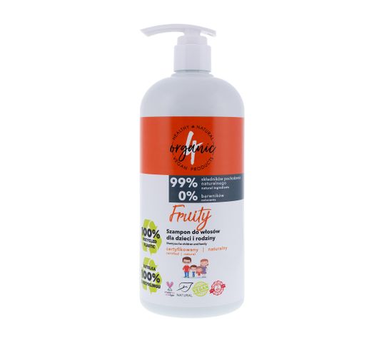 4organic Fruity naturalny szampon do włosów dla dzieci i rodziny (1000 ml)