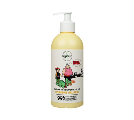 4organic Kajko i Kokosz naturalny szampon i żel do mycia dla dzieci 2w1 Dorodne Gruszki (350 ml)