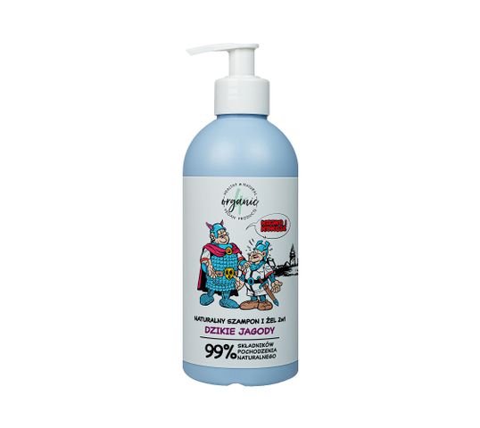 4organic Kajko i Kokosz naturalny szampon i żel do mycia dla dzieci 2w1 Dzikie Jagody (350 ml)